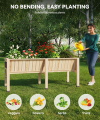 Letto da giardino rialzato Garvee 6x2x2,5 piedi in legno di cedro con ganci per verdure ed erbe aromatiche da esterno 13,7 pollici di profondità stabile ed ergonomico