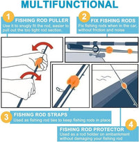 Garvee Set di 6 cinghie portacanna in silicone gialle per pesca a mosca, leggere, robuste, per esterni