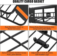 Portapacchi Garvee 46"x36"x4.5" con borsa portabagagli impermeabile da 15ft³ per SUV e camion, capacità 200 libbre, acciaio, aerodinamico, per esterni, nero