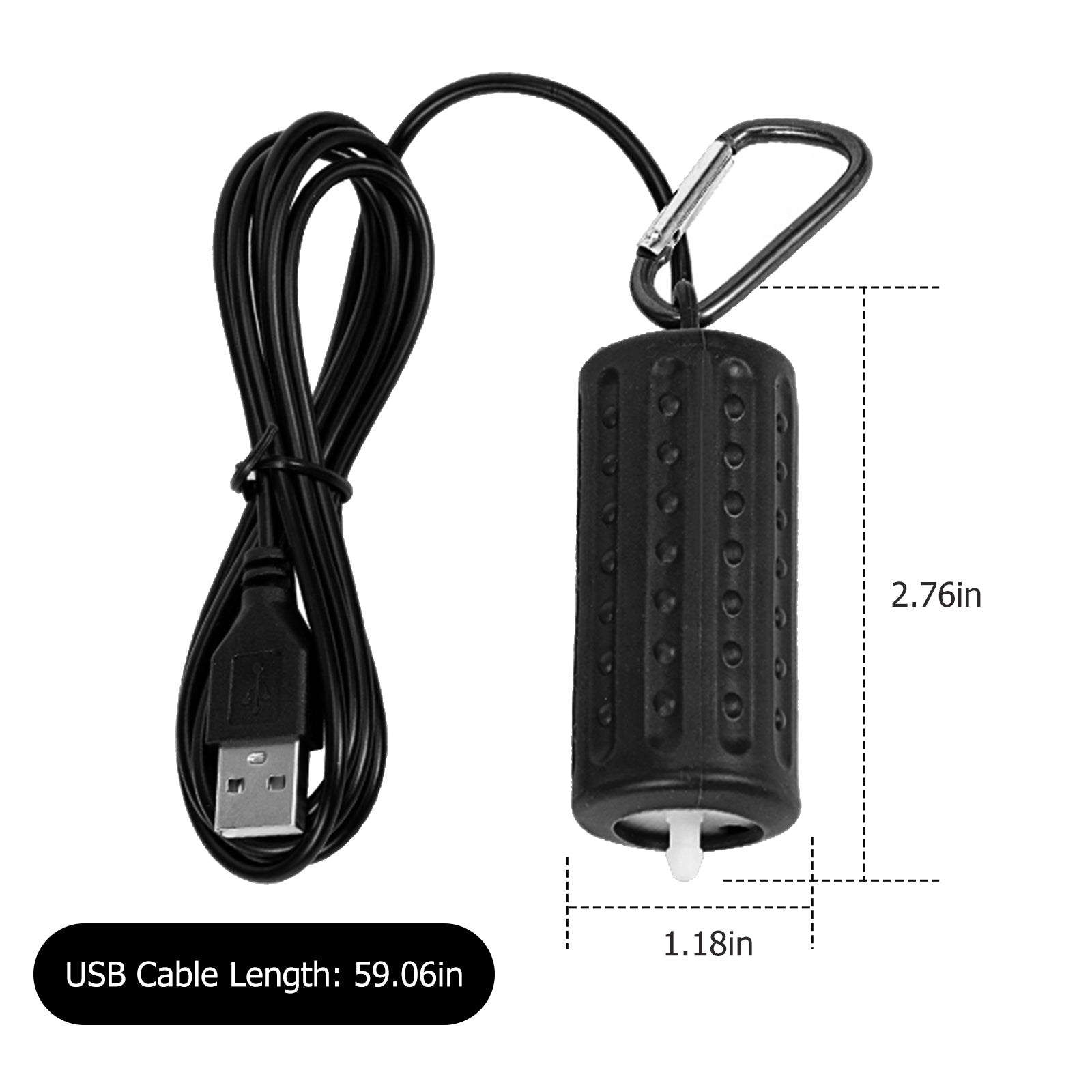 Pompa ad aria USB per acquario Garvee Mini, silenziosa, a risparmio energetico, durevole, in silicone, portatile, per acquari di piccole e medie dimensioni, per esterni, 7x3 cm
