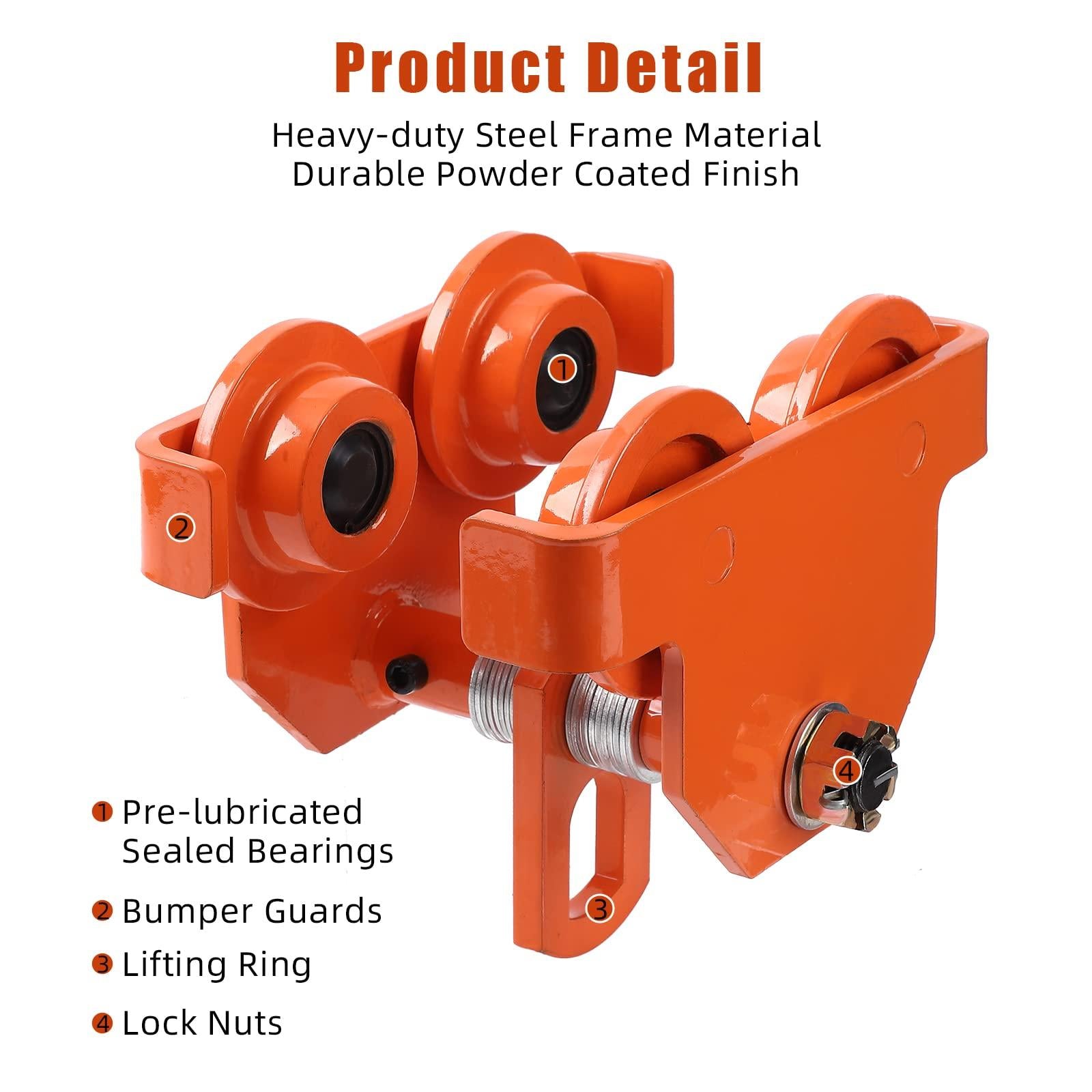 Carrello portacarichi Garvee da 2 tonnellate con doppia ruota, regolabile in acciaio da 3,5-8 pollici per edilizia e industria