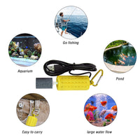 Garvee Pompa Aria Acquario USB Silenziosa Mini Areatore Economico in Plastica Giallo per Acquari Piccoli e Medi Casa e Ufficio