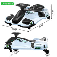 Garvee Kids Drift Go-Kart elettrico 24V – Telaio in metallo, per esterni, bianco – Corse veloci ed emozionanti avventure all'aria aperta.