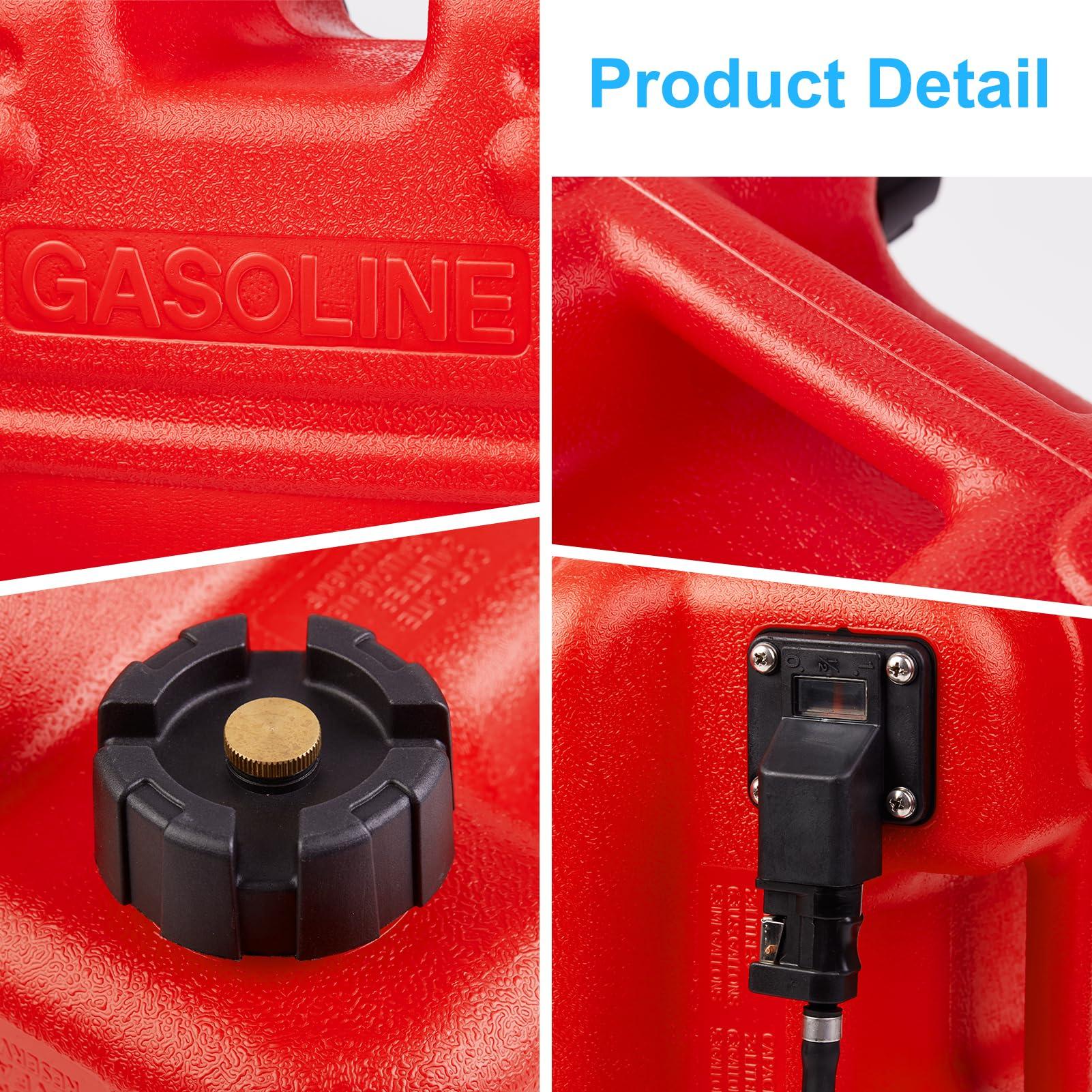 Contenitore portatile per liquidi Garvee Marine da 24 litri in HDPE con tubo da 9,8 piedi e coperchio di sicurezza per uso in barca e all'aperto, a prova di perdite, robusto, trasparente