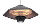 GARVEE Stufa a Infrarossi da Soffitto 2000 W, Riscaldatore Elettrico Sospeso in Alluminio, Fibra di Carbonio, per Terrazza e Balcone - Nero