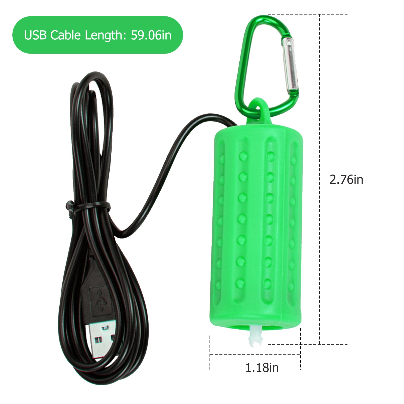 Garvee Mini Pompa ad Aria USB per Acquario Verde per Acquari di Piccole e Medie Dimensioni, Silenziosa, a Risparmio Energetico, Portatile, 7x3cm