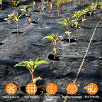 Tessuto anti-erbacce Garvee 5FTx300FT Geotessile resistente 3.2O per giardino e industria, resistente alle intemperie, nero