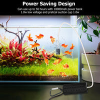 Pompa ad aria USB per acquario Garvee Mini, silenziosa, a risparmio energetico, durevole, in silicone, portatile, per acquari di piccole e medie dimensioni, per esterni, 7x3 cm