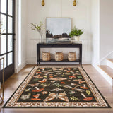 Garvee 140 × 200 cm Tappeto Lavabile Marrone per Soggiorno, Design Moderno Ispirato alla Natura, Antiscivolo e Pieghevole