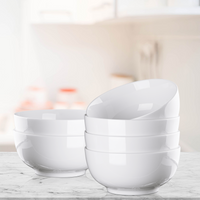 Ciotola per cereali in porcellana Garvee 15 cm 650 ml Bianco crema Set da 6 per insalata e zuppa Versatile Lavabile in lavastoviglie