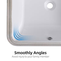 Lavabo da appoggio in ceramica Garvee, rettangolare, bianco lucido, 20,28x15,16x7,87 pollici, bagno moderno