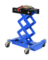 GARVEE Sollevatore a Pantografo per Trasmissione Auto 200 kg, Altezza Regolabile 17,8–58 cm, Martinetto Manuale con 4 Ruote Girevoli, Blu - Base blu e piano superiore nero