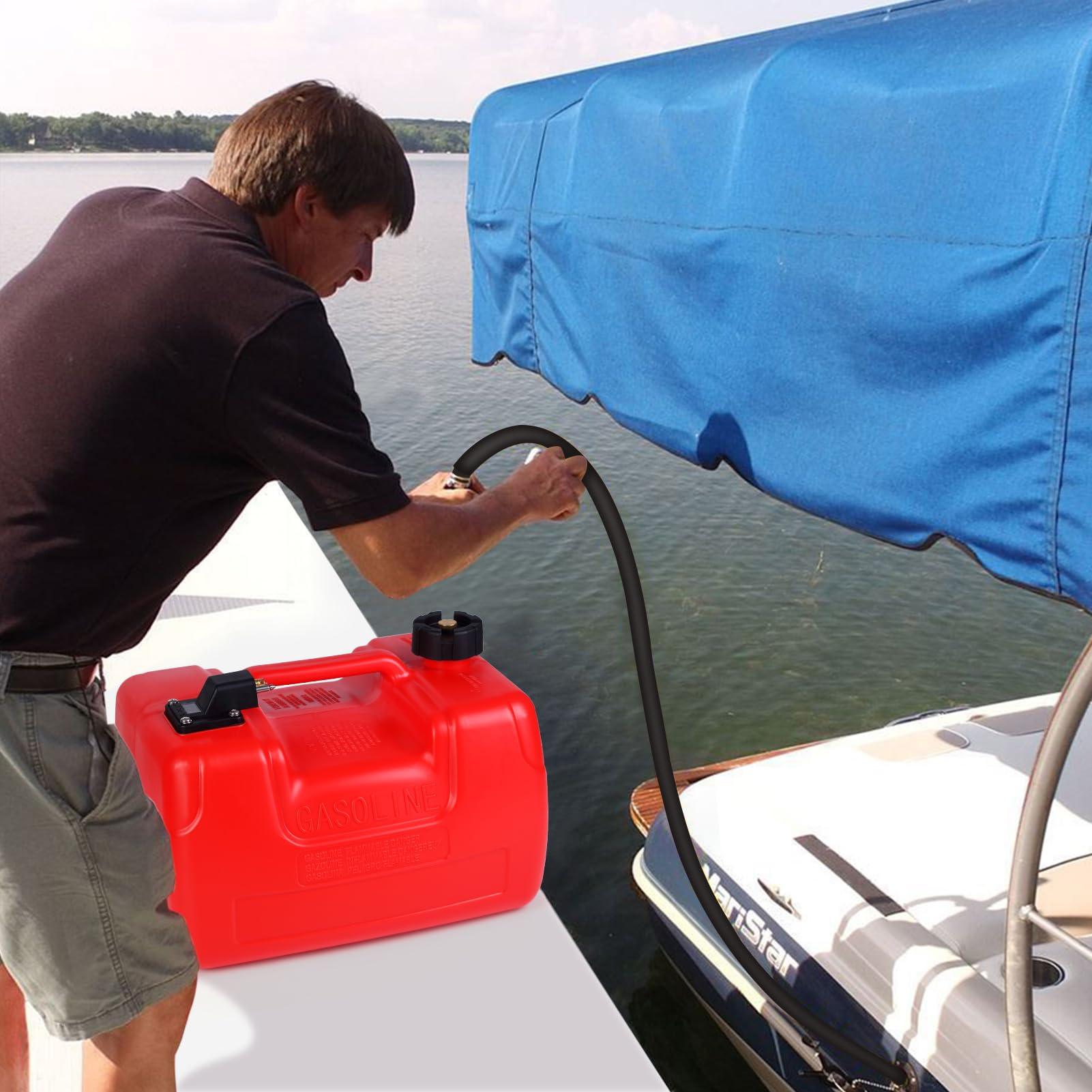 Serbatoio carburante marino portatile Garvee da 3 galloni con maniglia a forma di I per barche e kayak, 12 litri, resistente e a prova di perdite.