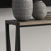 Tavolo consolle Garvee grigio 47,2" in stile industriale, con ripiano a 2 livelli, struttura in acciaio, MDF, stretto, soggiorno, ufficio, corridoio