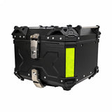 GARVEE Bauletto Moto 45 L in Alluminio Nero con Goffratura X, Impermeabile, Antiurto, Schienale e Sistema di Montaggio Rapido Senza Forare