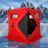 GARVEE Tenda pop-up per pesca sul ghiaccio in tessuto Oxford 210D, colore rosso, 152 x 152 x 194 cm, per un utilizzo pratico negli ambienti previsti dal - Rosso
