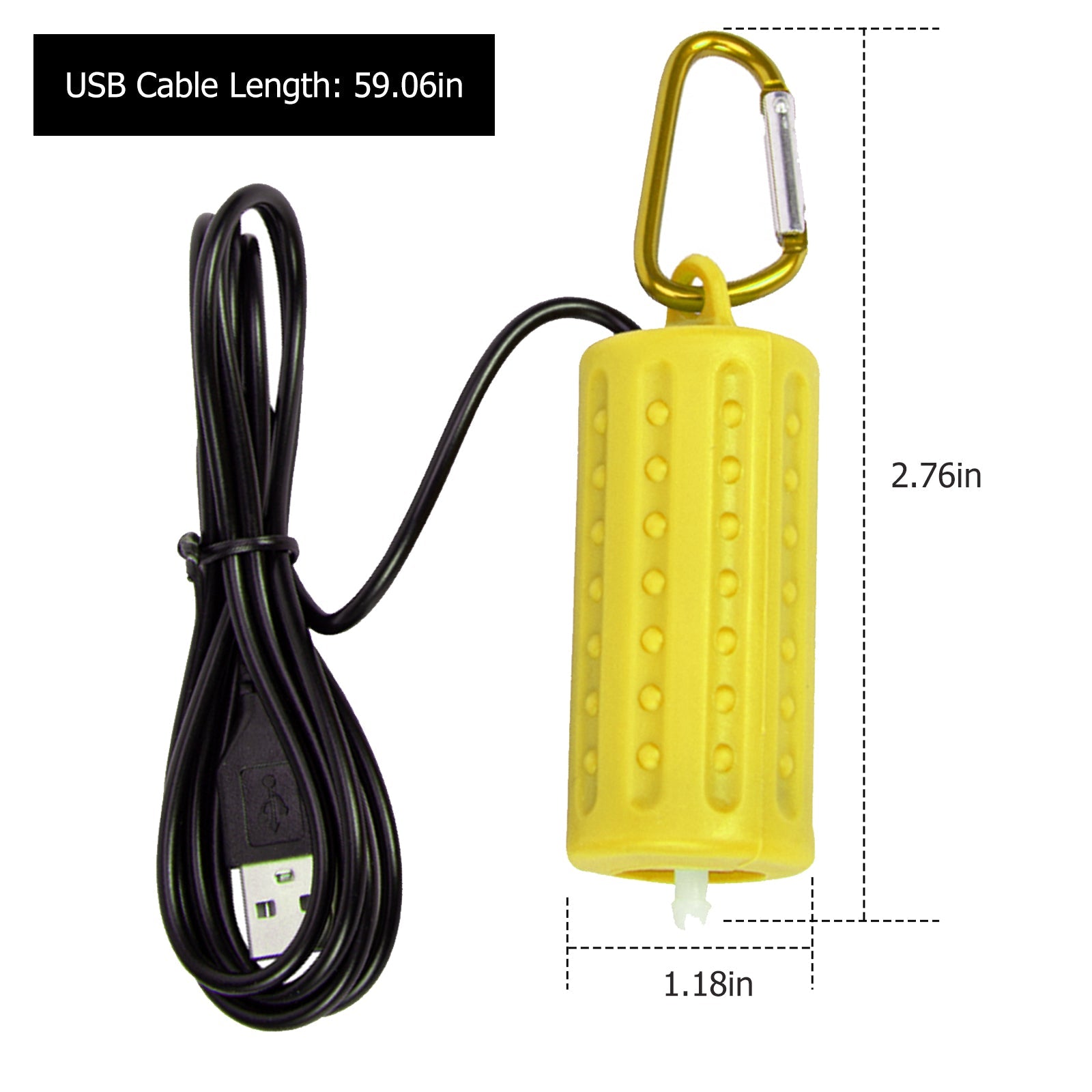 Garvee Pompa Aria Acquario USB Silenziosa Mini Areatore Economico in Plastica Giallo per Acquari Piccoli e Medi Casa e Ufficio