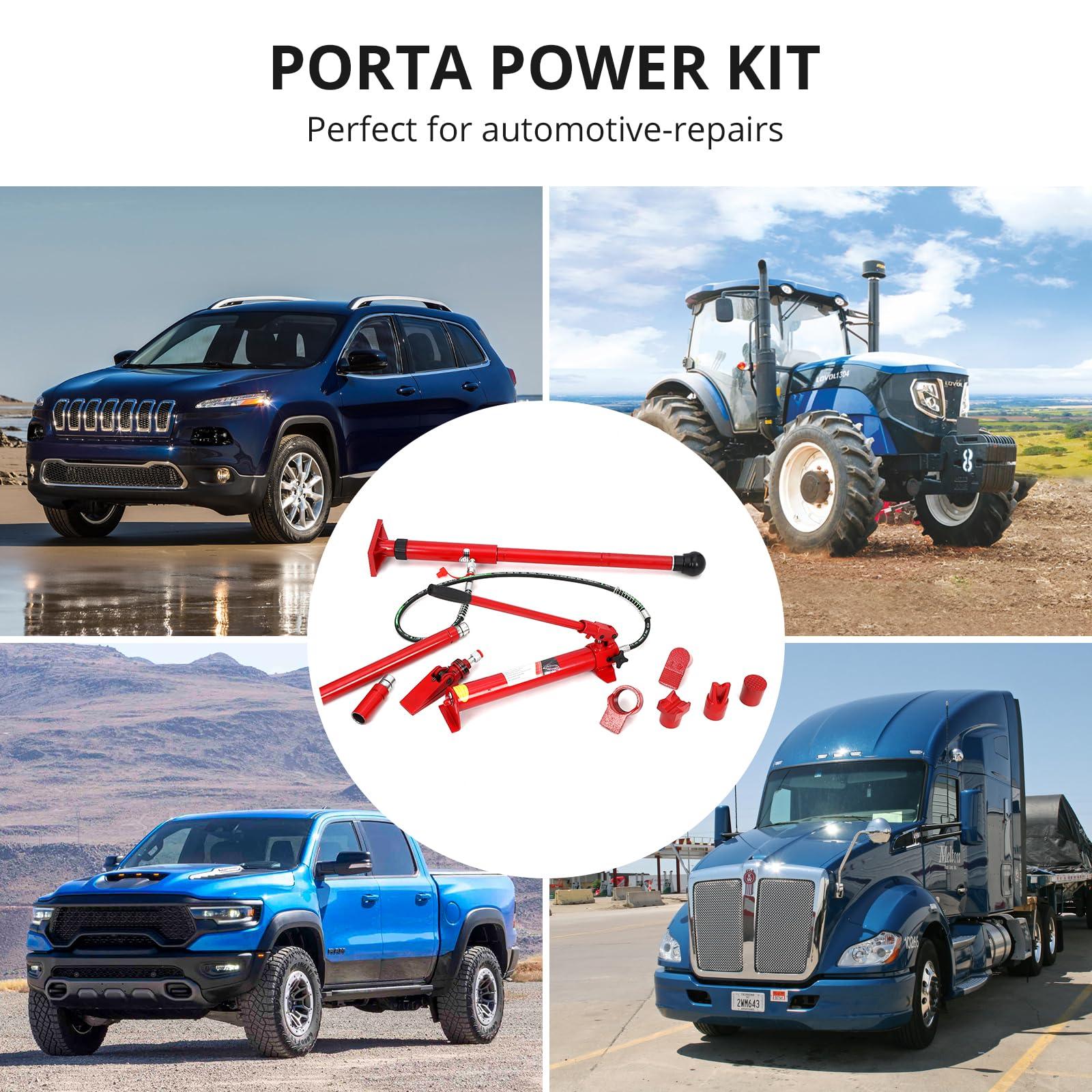 Garvee 10 T Porta Power Kit idraulico completo per officina auto e riparazione carrozzeria, valida di trasporto sicuro in acciaio