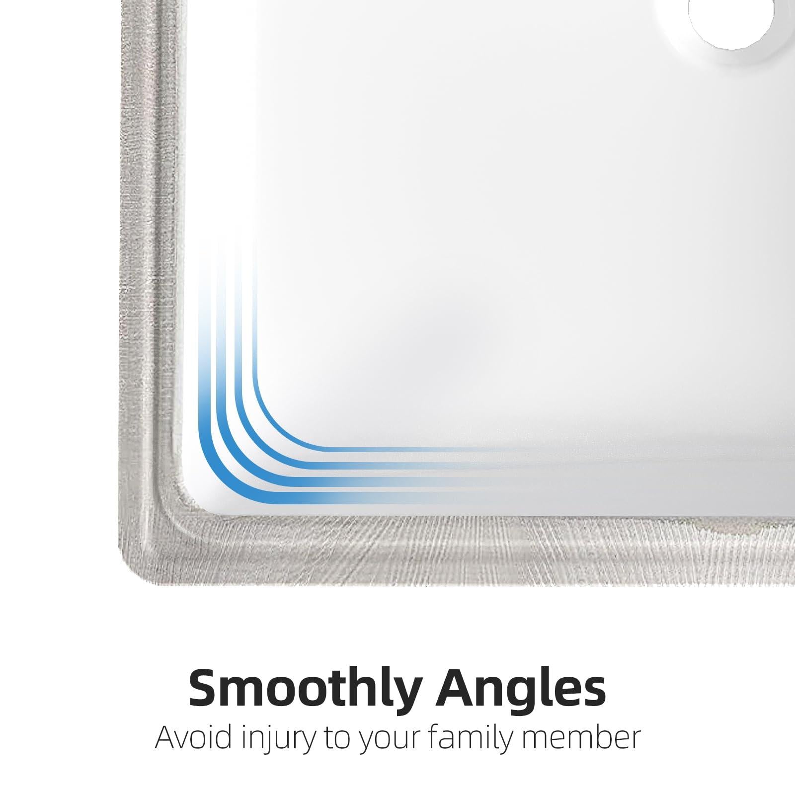 Lavabo da appoggio in ceramica Garvee, rettangolare, troppo pieno, bianco lucido, 21,65x15,75x7,87 pollici, bagno moderno