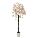 GARVEE Albero di Ciliegio Artificiale 150 cm con Fiori Rosa Chiaro, Pianta Decorativa Finta per Soggiorno, Ingresso, Matrimonio ed Eventi, Senza Manutenzione - Rosa chiaro