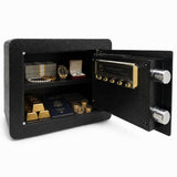 GARVEE Cassaforte Compatta XS-25DZ in Acciaio Laminato a Freddo con Tastierino Digitale, Doppia Serratura, Allarme e Porta Anti-Effrazione, Nera