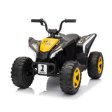 GARVEE Quad Elettrico per Bambini 12 V, 2 Motori da 35 W, Luci LED, Musica e Avviamento Graduale, Ruote EVA, Giallo, 3–6 Anni - Giallo