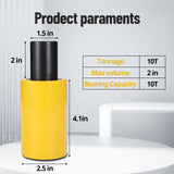 Garvee Cilindro Idraulico 10t 5 cm Solido Singolo Effetto Ritorno Automatico Acciaio Antiscivolo Per Macchinari Costruzioni - yellow