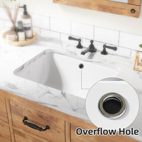 Lavabo da appoggio in ceramica Garvee, rettangolare, bianco lucido, 20,28x15,16x7,87 pollici, bagno moderno