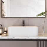 Garvee Lavabo da Bagno da Appoggio in Ceramica Bianca Rettangolare 47.5x37.5x13.5 cm