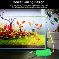 Garvee Mini Pompa ad Aria USB per Acquario Verde per Acquari di Piccole e Medie Dimensioni, Silenziosa, a Risparmio Energetico, Portatile, 7x3cm