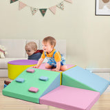 Set di 5 blocchi da arrampicata in schiuma Garvee per bambini piccoli, parco giochi al coperto, impermeabili, antiscivolo, facili da pulire - Rosa