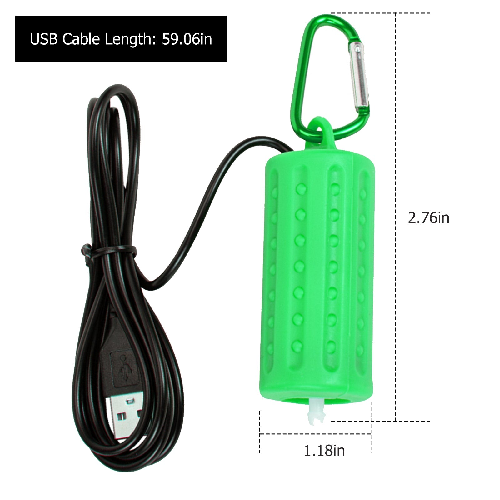 Garvee Mini Pompa ad Aria USB per Acquario Verde per Acquari di Piccole e Medie Dimensioni, Silenziosa, a Risparmio Energetico, Portatile, 7x3cm