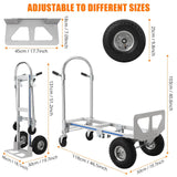 Garvee Carrello Pieghevole Heavy-Duty 350Kg, 2-in-1 Convertibile, Ruote Gomma Tutto Terreno, Alluminio Aerospaziale, Freno 360°, Uso Magazzino e Casa, Compatto Fold-Flat, Grigio