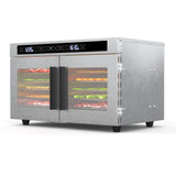 GARVEE Essiccatore Alimentare 520 W a Doppia Zona con 12 Vassoi in Acciaio Inox 304, Temperatura Regolabile 30–70 °C per Frutta, Verdure e Carne - Colore originale