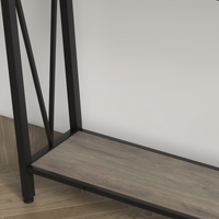 Tavolo consolle Garvee grigio 47,2" in stile industriale, con ripiano a 2 livelli, struttura in acciaio, MDF, stretto, soggiorno, ufficio, corridoio