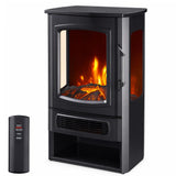 GARVEE Camino Elettrico a 3 Lati ND-183C, 1000/2000 W, Fiamma LED Multicolore, Termostato Regolabile, Struttura in Ferro e Vetro, Nero per Casa