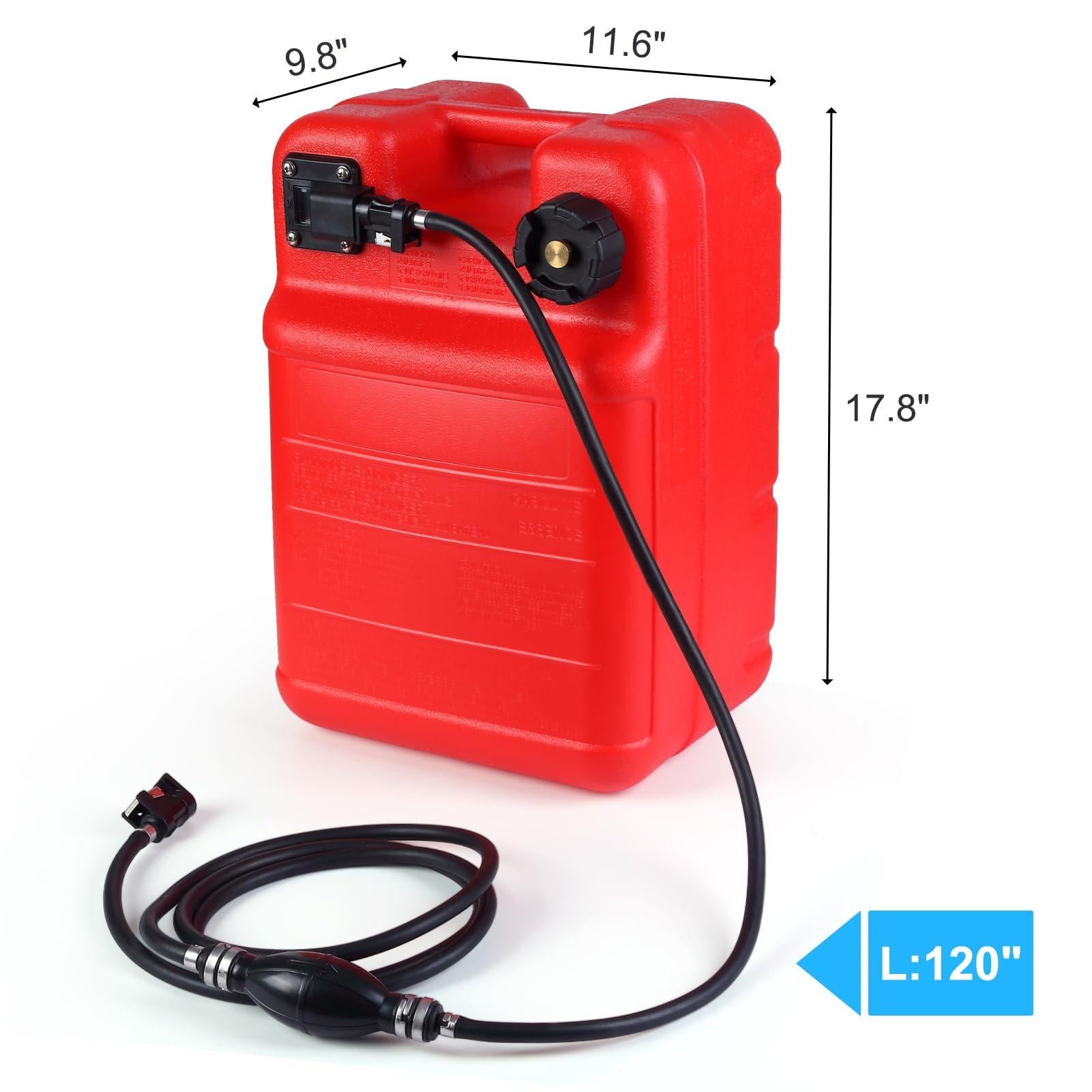 Contenitore portatile per liquidi Garvee Marine da 24 litri in HDPE con tubo da 9,8 piedi e coperchio di sicurezza per uso in barca e all'aperto, a prova di perdite, robusto, trasparente