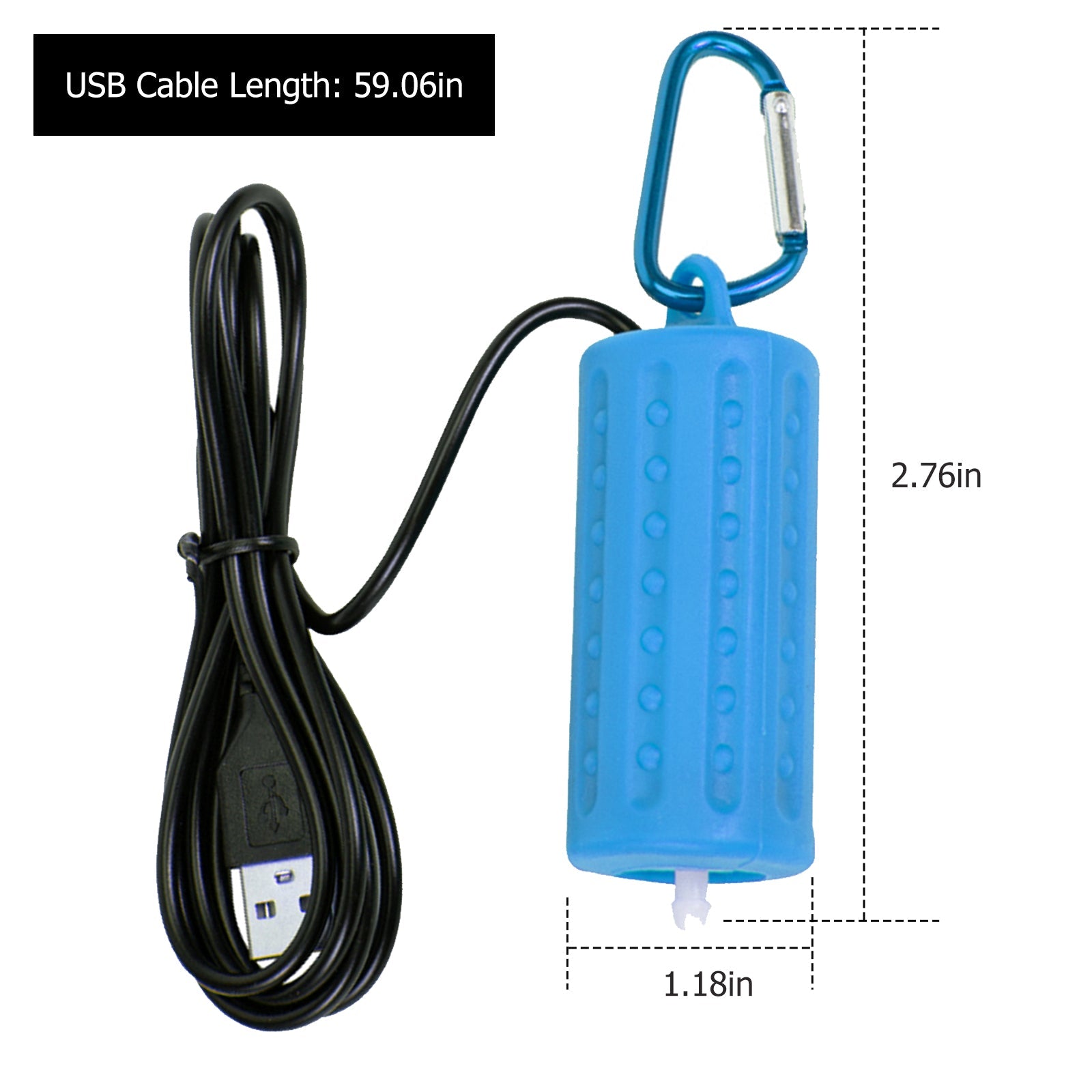 Pompa ad aria Garvee per acquario USB Mini portatile silenziosa a risparmio energetico in plastica blu per acquari