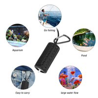 Pompa ad aria USB per acquario Garvee Mini, silenziosa, a risparmio energetico, durevole, in silicone, portatile, per acquari di piccole e medie dimensioni, per esterni, 7x3 cm