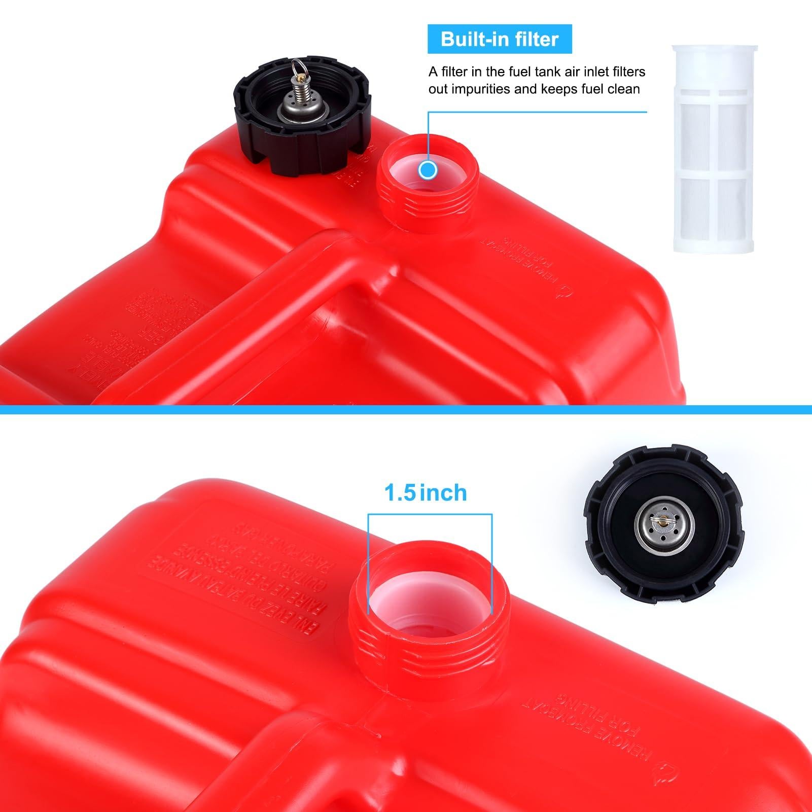 Serbatoio carburante marino portatile Garvee da 3 galloni con maniglia a forma di I per barche e kayak, 12 litri, resistente e a prova di perdite.