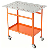 GARVEE Banco da Saldatura Mobile in Acciaio 91,4 × 45,7 cm, Portata Dichiarata 363 kg, con Ruote e Ripiano Inferiore, per Uso Quotidiano e Organizzazione