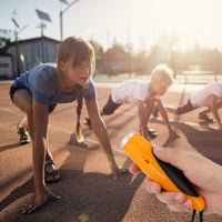 Fischietto elettronico Garvee a tre toni, professionale, igienico, portatile, sportivo, con cordino e batteria, per arbitri, allenatori e campi sportivi