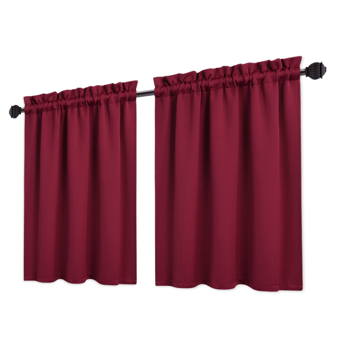 Tende natalizie corte Garvee per bagno, 2 pannelli, oscuranti, tasca per asta, vino rosso, 26x36 pollici, per cucina e finestre piccole