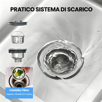 Garvee Waschtisch In Acciaio Inox Multifunzionale, Grande Piano Di Lavoro, Vasca Profonda, 120x45x82cm, Acciaio Inox, Per Lavanderia E Garage