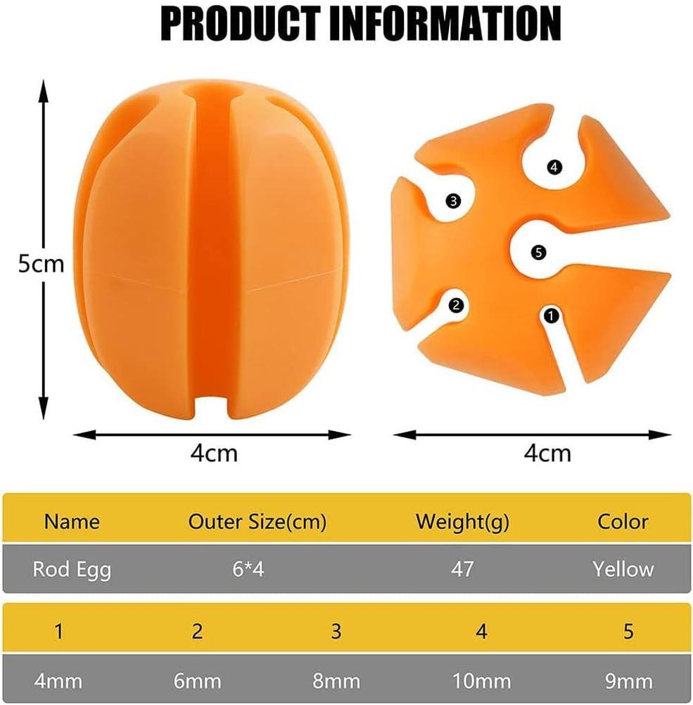 Garvee Set di 6 cinghie portacanna in silicone gialle per pesca a mosca, leggere, robuste, per esterni