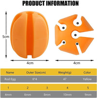 Garvee Set di 6 cinghie portacanna in silicone gialle per pesca a mosca, leggere, robuste, per esterni