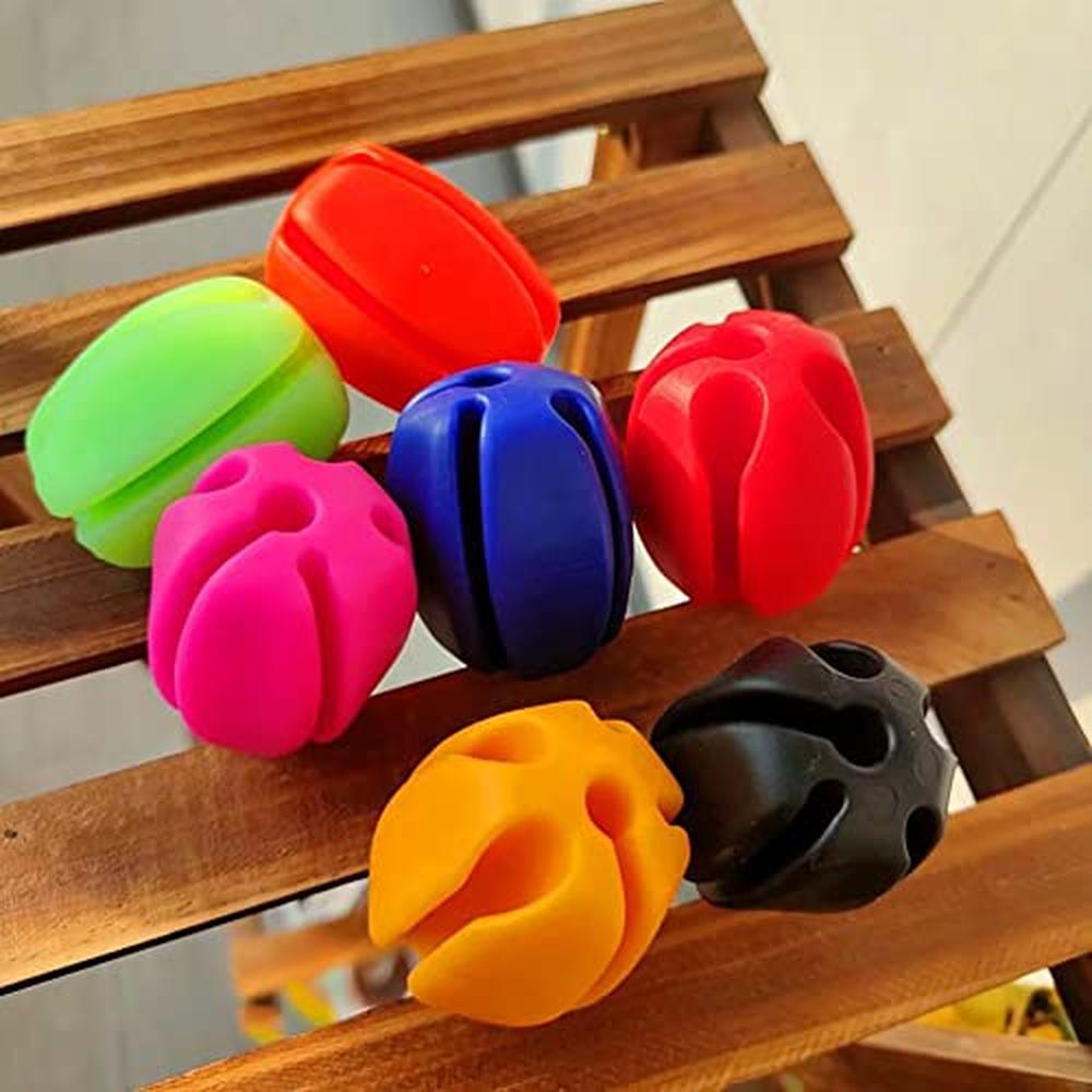 Garvee, set da 6 cinghie portacanna da pesca in silicone - Clip a sfera in gomma flessibile e robusta, blu, per canne da pesca a mosca e altre, pesca all'aperto