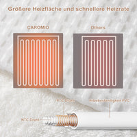 GARVEE Coperta elettrica riscaldata con spegnimento automatico, riscaldamento rapido, beige, 130x180 cm