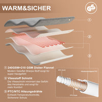 GARVEE Coperta elettrica riscaldata con spegnimento automatico, riscaldamento rapido, beige, 130x180 cm