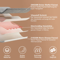 GARVEE Coperta elettrica riscaldata con spegnimento automatico, riscaldamento rapido, beige, 130x180 cm
